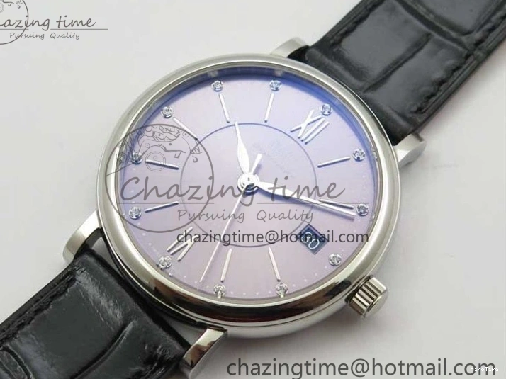 MIROTIME 0501 Portofino 37mm SS V7F 1:1 Best Edition Gray Dial on Black Leather Strap A Practical 7094
